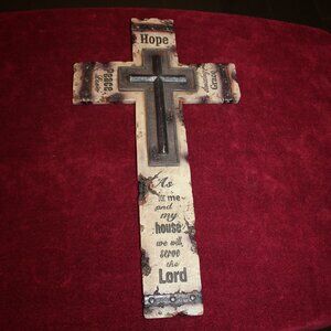Rustic Western Christian Love Hope Peace Amazing Grace Bible Verse Cross